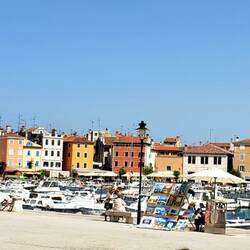 The charming harbor in Rovinj.