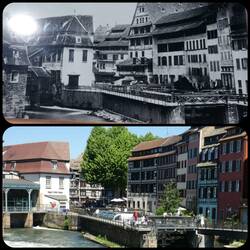 Strasbourg, Petite France canal lock - then and now