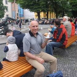eating Bratwurst in Germany!