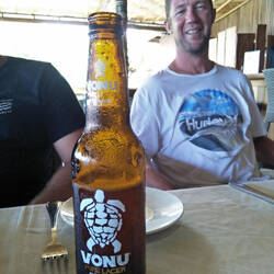 Adrian with a local brew