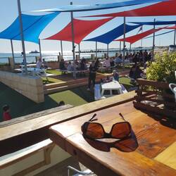 Our view at lunch at the Lobster Shack