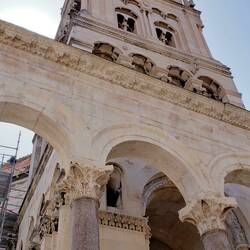The bell tower was added to the cathedral.