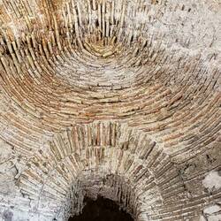Amazing stacked stone arches in the cellars of Diocletian's Palace