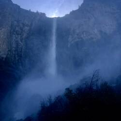 Bridal Veil Falls from Yosemite Valley in the early morning.