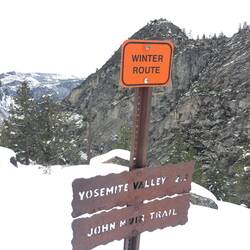 Looking back towards Yosemite Valley on the John Muir Trail