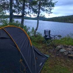 Gegen eins war mein Feuer aus, aber noch taghell am Himmel