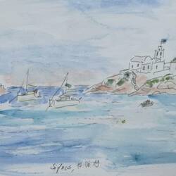 Die Kirche beschirmt die Boote