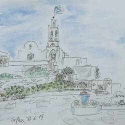 Chrisopigi Monastery steht auf einer Insel