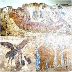 Murals showing Chinese visitors