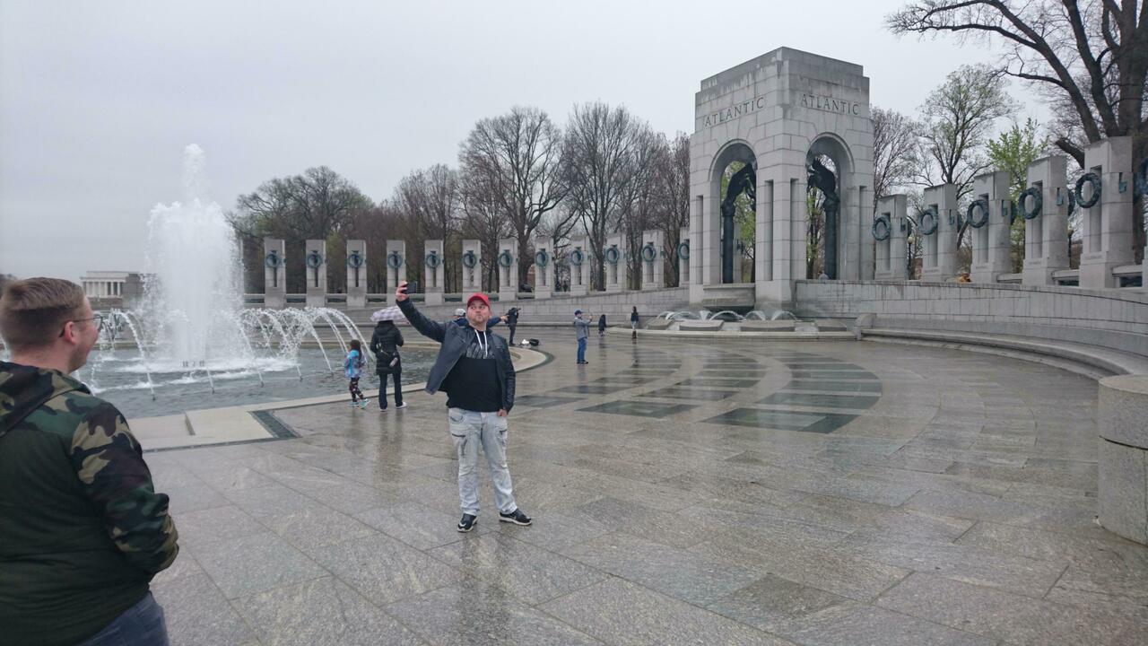 Selfie am Kriegsdenkmal in Washington