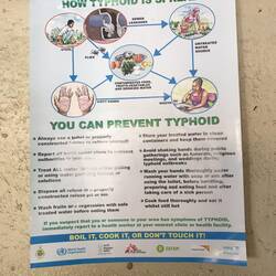 Aufklärungsplakat zur Hygiene. Blöd nur, dass es häufig weder Wasser noch Seife gibt.