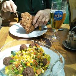 Lunch with Austrian beer, I had a superfood salad