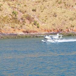 Flew by sea plane