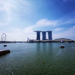 Blick auf die Mündung des Singapore River