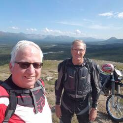 Russ and Dave atop a Denali Hwy lookout.