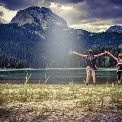 Sonnenstrahlen am Black Lake.