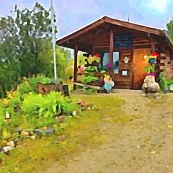 Paintings by Russ, "Chicken Post Office"