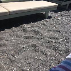 One of the many black sand beaches in Santorini
