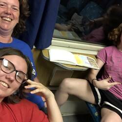 Posing on the train