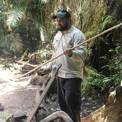 Aboriginal guide Jarrod showing us a traditional spear