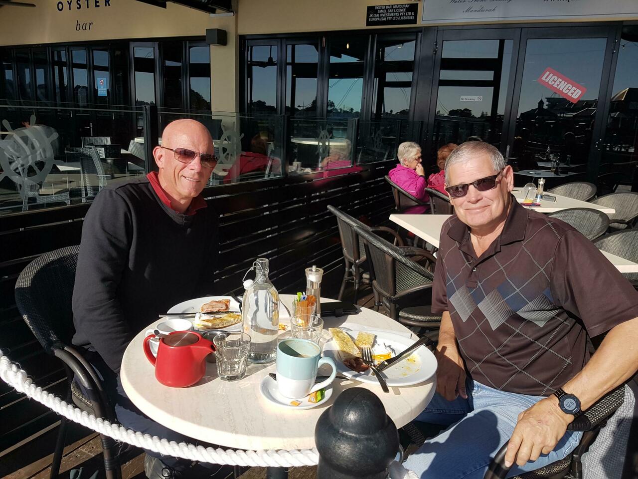Neville and myself at breakfast