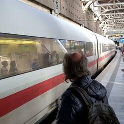 Part 1 - the German high speed ICE train arrives in Hamburg.
