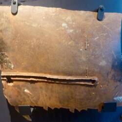 Piece of the hull of Exxon Valdez - oil spill 1989