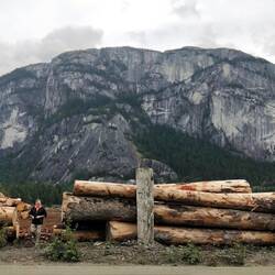Logging was the main industry in Squamish. They climb up that mountain in the background.