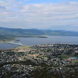 Ausblick vom Sugarloaf auf Québec und New Brunswick.