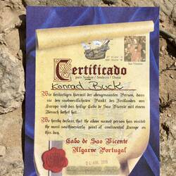 Dazu gab es noch ein Zertifikat