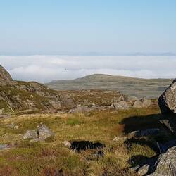View NW from above Llyn Du towards Lleyn Peninsula