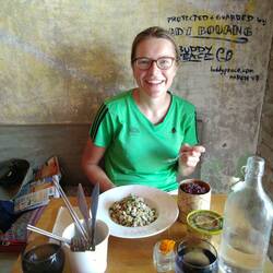 Our first delicious lunch in one of the many restaurants managed by French people