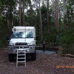 Central Station campsite. Among huge trees