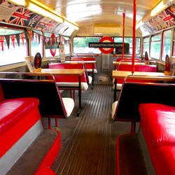 Interior of the Kensington Stars Hotel London Bus