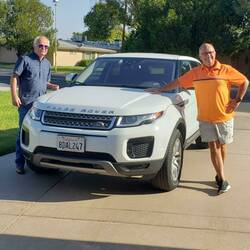 Tom and Dennis enjoying the Range Rover.
