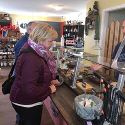 Heather and Alan deciding what to sample!