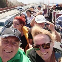 The Golden Gate Bridge was windy!