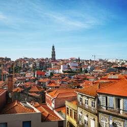 Blick auf die Dächer von Porto