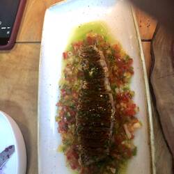 Mullet and pepper sauce