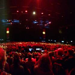 Panoramic of the crowd, though doesn't show behind or above me