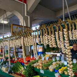 Schöne Knoblauchzöpfe zur Deko