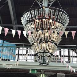 Chandelier made of coke bottles