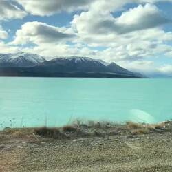 Driving along Lake Pukaki