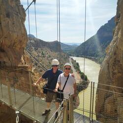 About to cross the suspension bridge