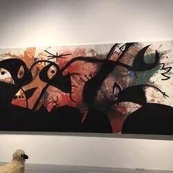 Characters and birds in the night by Joan Miró