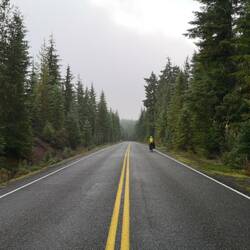 Rainy uphill climbing
