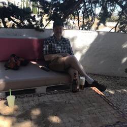 Relaxing with a cold beer