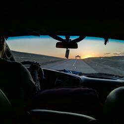 Fahrt Richtung Sonnenuntergang...