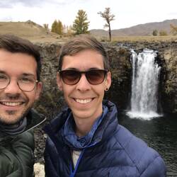 Selfie am Wasserfall