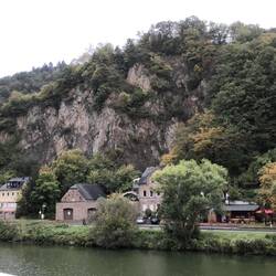 Villages are tucked between the river and the mountains